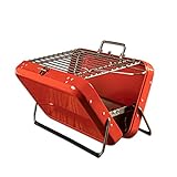 WURSTBARON® Tragbarer Koffergrill für Holz- & Grill-Kohle – Leicht & kompakt für Picknick, Camping & Outdoor - Mobiler Grillkoffer für Unterwegs