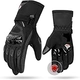 KEMIMOTO Winter Motorradhandschuhe, geprüfte Motorradhandschuhe,Motorrad Handschuhe Winter, Touchscreen Handschuhe, Wasserdicht, für Motorradfahren, Skifahren, Roller