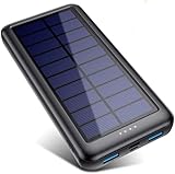 Feob Solar Powerbank 26800mAh, [2024 Upgrade Steuerungs-IC] Solar Ladegerät 2 USB Aufladen Externer Akku Handy Ladegerät Camping Outdoor Kompatibel mit iPhone 15/14/13 Pro Max, Samsung, Huawei etc.