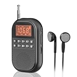 UMUTOO Taschen Radio AM FM, Aufladbares Tragbares Radio mit Bluetooth Verbindung, Mini-Radio mit Teleskopischer Antenne, Großer Lautsprecher, Stereo-Kopfhörer, Schlaf Timer, für Ältere Menschen