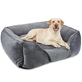 FURTIME Hundebett Mittelgroße Hunde, Hundebett Waschbar Flauschig Hundekorb, Rutschfestes Hundekörbchen, Anti-Angst Hundebetten, Hundebett für Mittelgroße und Grosse Hunde, 76x61x23cm