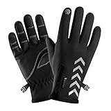 Handschuh, Handschuhe, Thermohandschuhe, Winterhandschuhe for Herren und Damen, Touchscreen-Handschuhe, warme Handschuhe for kaltes Wetter for Radfahren, Fahren, Laufen, Camping, Wandern,(Black_X-Larg