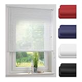 ourdeco® Jalousie aus PVC / 110 x 160 cm (Breite x Höhe) / Farbe weiß/lichtdurchlässig bis Blickdicht/Einfache Montage an Wand oder Decke