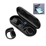 Generisch Ailsion Wireless Ear Hanging Bluetooth Headset, Ailsion Earbuds Bluetooth, with HD Mic Deep Bass, with Digital Display Charging Case, Ipx5 Waterproof Stable Fit (Black)