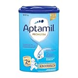 Aptamil Kindermilch 2+ – Kindernahrung ab 1 Jahr, Mit Omega 3, ALA, Ohne Palmöl, Babynahrung, Milchpulver, 1x 800g, für 24 Monate und darüber, enthält soy