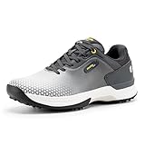 FitVille Extra Weit Golfschuhe für Herren wasserdicht Golfschuh Herren mit Schnürung Atmungsaktiv Trainingsschuh für Golf Hellgrau 44 EU X-Weit
