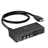 AIFHDAUF Scart auf HDMI Konverter, RCA auf HDMI Konverter, HDMI Switch 3 in 1 Video Adapter mit HDMI Kabel Unterstützung HDTV Xbox PS5/4/3 DVD N64 Wii Xbox blu-Player, Sky STB VHS VCR PC