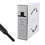 Offgridtec 5m Schrumpfschlauch mit Kleber 9,5mm  4,8mm Schrumpfrate, Dual-Wand, Halogenfrei, Flammhemmend, Wasserdichte Kabelisolierung, Leicht zu Schneiden, Inklusive Spenderbox, Schwarz