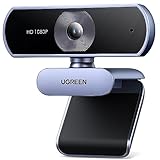 UGREEN Webcam Full HD 1080P/30fps USB A Webcam mit Mikrofon für PC, klares Stereo-Audio, automatische Lichtkorrektur, 85° Ansicht, USB Webcam für Live Streaming, Videoanrufe, Konferenzen