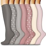7 Paar Kompressionsstrümpfe Damen und Herren, Kompressionssocken Stützstrümpfe Compression Socks Laufstrümpfe Kompression für Flug,Sport,Reisen, Radsport, krankenschwester