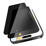 VideoSecu Sichtschutz Panzerglas für iPhone 15/15 Pro Schutzfolie, 2 Stück 9H Härte Blasenfreie HD Anti-spy Displayschutzfolie - 100% Touchgenauigkeit Blickschutz, Kratzfest Privacy Folie