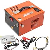 otmechl PCP Kompressor 30Mpa/4500PSI Luftkompressor 0.5 L Tragbarer PCP DC12V & AC220V Kompressor 25min Einschaltdauer Luftpump 300-W-Hochleistungskonverter Hochdruckpumpe Airgun Gewehr