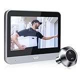 WLAN Türklingel Türspion mit 4,3 Zoll Farbbildschirm, kabellose Video Türspion Kamera mit 120° Weitwinkel und PIR-Sensor, 5000mAh Akku, Zwei-Wege-Videoanruf und Live-Ansicht verfügbar, 2,4 GHz