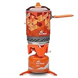 Fire-Maple® Star Outdoor Campingkocher klein für Gaskartuschen [Orange] - Gas Campingkocher Mini - Kartuschenkocher - Gasbrenner Camping - Sturmkocher - Survival Kocher - Gaskocher-Set