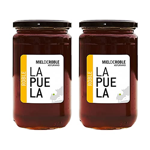 LAPUELA Eichenhonig Honig natürlichen Ursprungs aus Asturien - Deutlich malziges Aroma, sehr intensiv und blumig (Pack 2 - 750gr)
