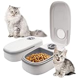 GothicBride Futterautomat Katze, 700ML Futterspender Katze mit 48 Stunden Timer, Katzenfutter Automat 2 Mahlzeiten Futterautomat Hund für Nassfutter und Trockenfutter