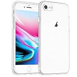 Wanme Transparente Hülle für iPhone 8/7/SE (2020/2022), Transparente Silikonhülle, Vollständiger Schutz mit hohem Rand und präzisen Aussparungen