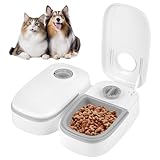 DAJASD Futterautomat Katze, 700ML Automatischer Futterspender mit 48 Stunden Timer, rutschfeste Nassfutterautomat für Katzen, Futterautomat Hund, Katzenfutter Automat für Katzen und kleine Hunde