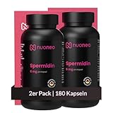 Spermidin hochdosiert 6mg pro Kapsel - in Deutschland hergestellt (2 x 90 Stück) Vorrat für 6 Monate - Weizenkeime Pulver glutenfrei 6 mg Spermidine