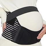 VEGCOO Schwangerschaftsgürtel-Stützband, Größe XL, Schwarz mit verstellbarer Taillenverlängerung, Schwangerschaftsstützgürtel zur Geburtsvorbereitung, Linderung von Rückenschmerzen im Becken,