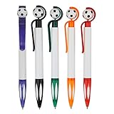 LEEINTO 5 Stück Fußball-Kugelschreiber, einziehbarer Kugelschreiber, reibungsloses Schreiben, nachfüllbar, für Büro, Signierstift, einziehbare Kugelschreiber, Nachfüllminen, 1 mm, 1,0 mm fein