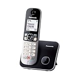 Panasonic Dual-Micro/Nano, KX-TG6851GB Schnurlostelefon (Bis zu 1.000 Telefonnummern sperren, übersichtliche Schriftgröße, lauter Hörer, Voll-Duplex Freisprechen) schwarz-silber