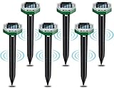 Solar Maulwurfabwehr 6 stück, IP65 wasserdichter Maulwurf Vertreiber für den Außenbereich zur Abwehr von Maulwürfen und Erdhörnchen in Rasenflächen