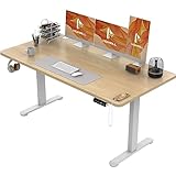 Homall Höhenverstellbarer Schreibtisch 140x70 cm, Schreibtisch Höhenverstellbar, Elektrischer Schreibtisch mit Vierteilige Tischplatte, Computertisch mit Memory Funktion,Standing Desk