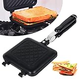 QINGLANG Toastie Maker Doppelseitige Brotbratpfanne Antihaft Herd Sandwichmaker Toastmaschine mit hitzebeständigen Griffen Mehrzweck-Sandwichpresse Camping-Toaster für Gasherd