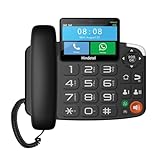 PAGJHRFJG TUYA WiFi Videoaufzeichnungstelefon Schnurloses SIM-Kartentelefon mit 4G-Netzwerk und Radioalarm für das Home Office EU-Plug