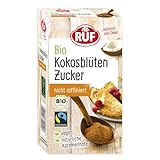 RUF Bio Kokosblüten Zucker, natürlicher Süßstoff, nicht raffiniert, vegan & FAIRTRADE, perfekter Zuckerersatz zum Backen mit Karamellnote, 1 x 250g