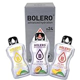 Bolero Drinks Kennenlernpaket ICE TEA MIX 24Bolero ICE TEA MIX 24x3g | Saftpulver ohne Zucker, gesüßt mit Stevia + Vitamin C| glutenfrei und veganfreundlich | Eistee-Geschmacksrichtungenx3g