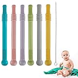 Hohler Beißring, Kaustroh, sensorisches Spielzeug für Säuglinge, Kleinkinder, Silikonschläuche, Zahnspielzeug für Babys von 3–12 Monaten, 0–36 Monate, Geschenke, Lernspielzeug, Entwicklungsspielzeug