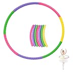 KHDULQ Hula Hoop Reifen Kinder,Kunststoff Abnehmbares Hullahub Reifen für Kinder mit 7 Teilen,Einstellbar Hula Hup Reifen für Fitness,Gymnastik,Tanzspiele,Fitness Hula Hoop Kann Gegengewicht