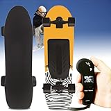 Nicvrea Elektro-Skateboard mit Fernbedienung, Höchstgeschwindigkeit bis zu 21 km/h, sanftes 4-Gang-Bremsen, praktischer Tragegriff, geeignet für Erwachsene und Jugendliche,E