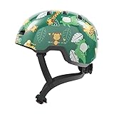 ABUS Kinderhelm Skurb Kid - robuster Fahrradhelm im Skater-Look mit Platz für einen Zopf und vielfältigen Designs - für Mädchen und Jungen - Grün mit Junglemuster, Größe M