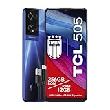TCL 505 Smartphone 4G-Display 6,75 HDplus 90 Hz, 256 GB, 12 GB RAM, 6plus6 GB RAM-Erweiterung, 50-Mp-Hybridkamera, Android 14, 5010-mAh-Akku, Dual-SIM, Ozeanblau, zusätzliches USB-Typ-C-Kabel
