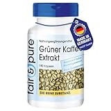 Fair & Pure® - Grüner Kaffee Extrakt 500mg - 180 Kapseln - hochdosiert mit 45% Chlorogensäure - vegan