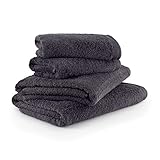 möve Superwuschel Handtuch-Set, 2 Duschtücher 80 x 150 cm & 2 Handtücher 50 x 100 cm, Made in Germany, 100% Baumwolle, Dark Grey
