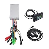 XUXHOU E-Bike-Controller-Kit, 3-Modus-Sinus-17A-Controller, 130-facher Daumengashebel, LCD-Anzeigefeld für Bürstenlosen 36-V-48-V-250-W-350-W-Motor
