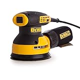 DeWalt Exzenterschleifer (mit Absaugung, Staubfangbehälter, staubgeschütztem Schalter und Getriebegehäuse – Vibrationsarmes Schleifgerät mit kraftvollem Motor – 280W – 125mm) DWE6423, Gelb;schwarz