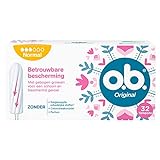 o.b.® Original Normal Tampons für mittlere bis schwere Menstruationstage, mit StayDry-Technologie und gebogenen Rillen, für zuverlässigen Schutz und sauberes Gefühl, 1 x 32 Stück