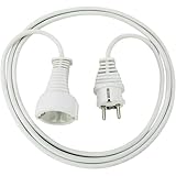 Brennenstuhl Qualitäts- Kunststoff-Verlängerungskabel mit Schutzkontakt-Stecker und -Kupplung (Verlängerungskabel für innen mit 3m Kabel) weiß