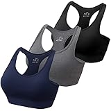 HBselect Sport BH Bustier Damen Bralette Nathloser mit Polstern Sportbekleidung Polyesterfaser ohne Bügel atmungsaktiv Joggen Yoga Jumping Fitness