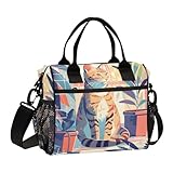 aidingzhi Schlichte, minimalistische, niedliche Lunchbox für Erwachsene, großes Fassungsvermögen, mit Schultergurt, für Damen, Fitnessstudio, M