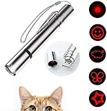 VOVIGGOL LED Pointer für Katzen Spielzeug, 7 in 1 und 5 Muster USB Wiederaufladbar Interaktives Spielzeug für Katzen Light Licht Spielzeug für Haustiere Hund Kätzchen Trainingsgerät