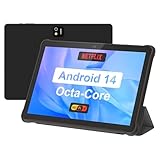 AWOW Tablet 10 Zoll Android 14: 2025 Neueste Octa-Core 8GB RAM+64GB 1TB TF Tablet PC mit WiFi 6 2.4G Bluetooth 5.0 6000mAh 1280 * 800 FHD GMS Dual Kamera mit Hülle