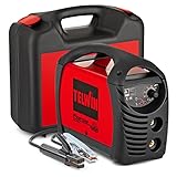 Telwin 815857 Force 165 Inverterschweissgerät für das Elektrodenschweißen Komplett mit Schweißzubehör im Koffer, 230V, Rot, Force 165 im Koffer