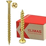 KLIMAS Holzschrauben Torx - Spanplattenschrauben Gelb - Senkkopfschrauben - Terrassenschrauben - Universalschrauben - Dachkonstruktion Schrauben Set - Holzschrauben 5x50 mm - 300 Stück