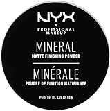 NYX Professional Makeup Mineral Finishing Powder, Loses Puder, Mattes Finish, Ölabsorbierend, Vegane Formel, Farbton: Light/Medium